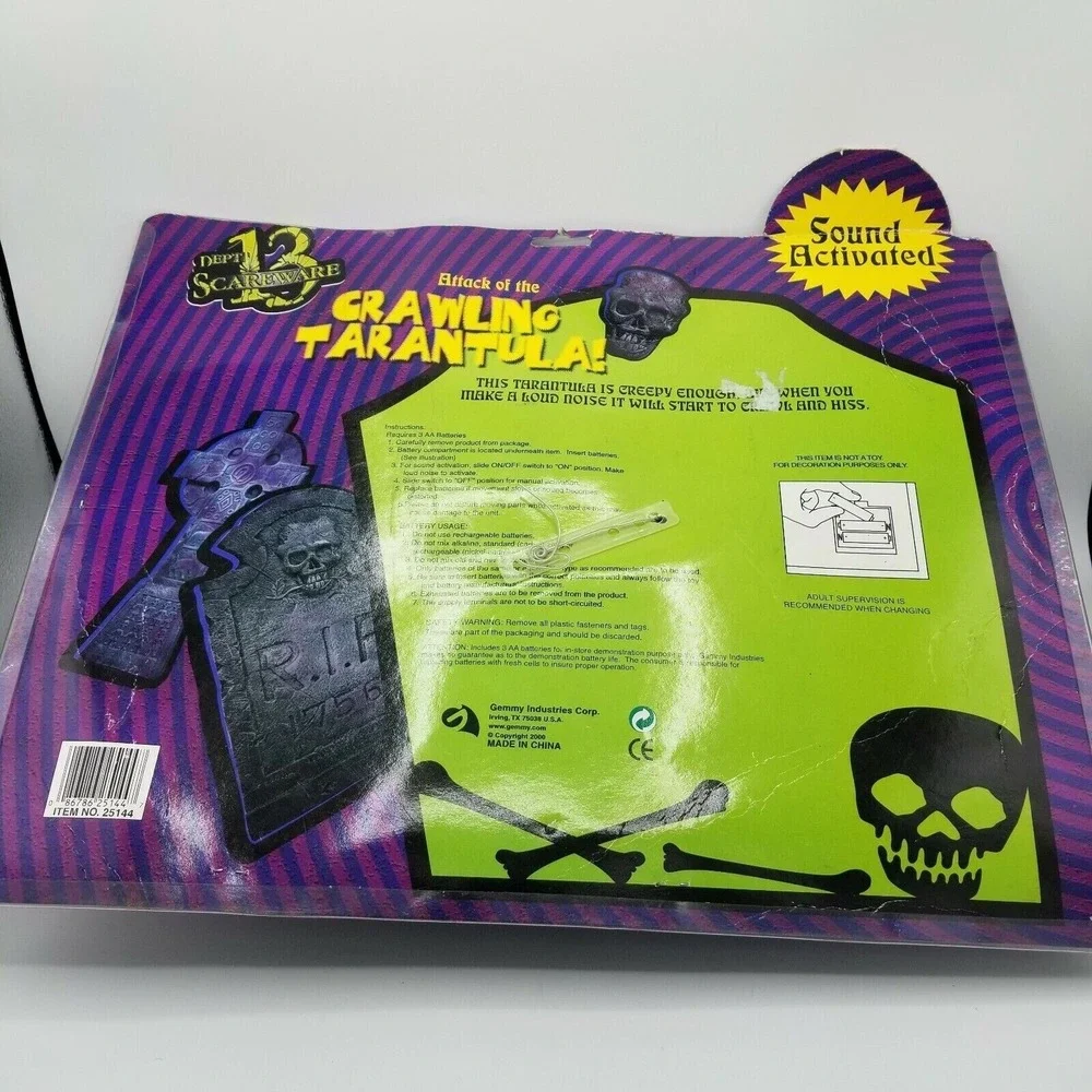 Vintage 2000 Gemmy Dept 13 Scareware Attack of the Crawling Tarantula‎ Animated
